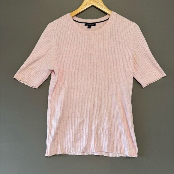 Tommy Hilfiger Women’s Pink Ribbed T-Shirt Size XL Cotton Blend - Picture 1 of 16